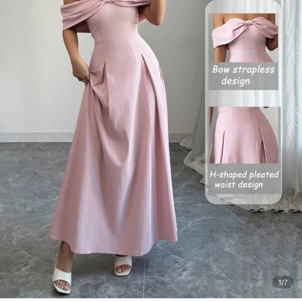 NEW SHEIN Pink Strapless Dress